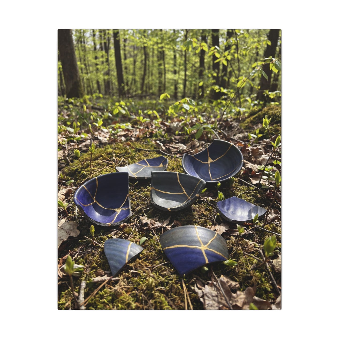 Philosophical Broken Pottery Canvas Art - Broken Beauty Kintsugi