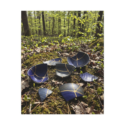 Philosophical Broken Pottery Canvas Art - Broken Beauty Kintsugi