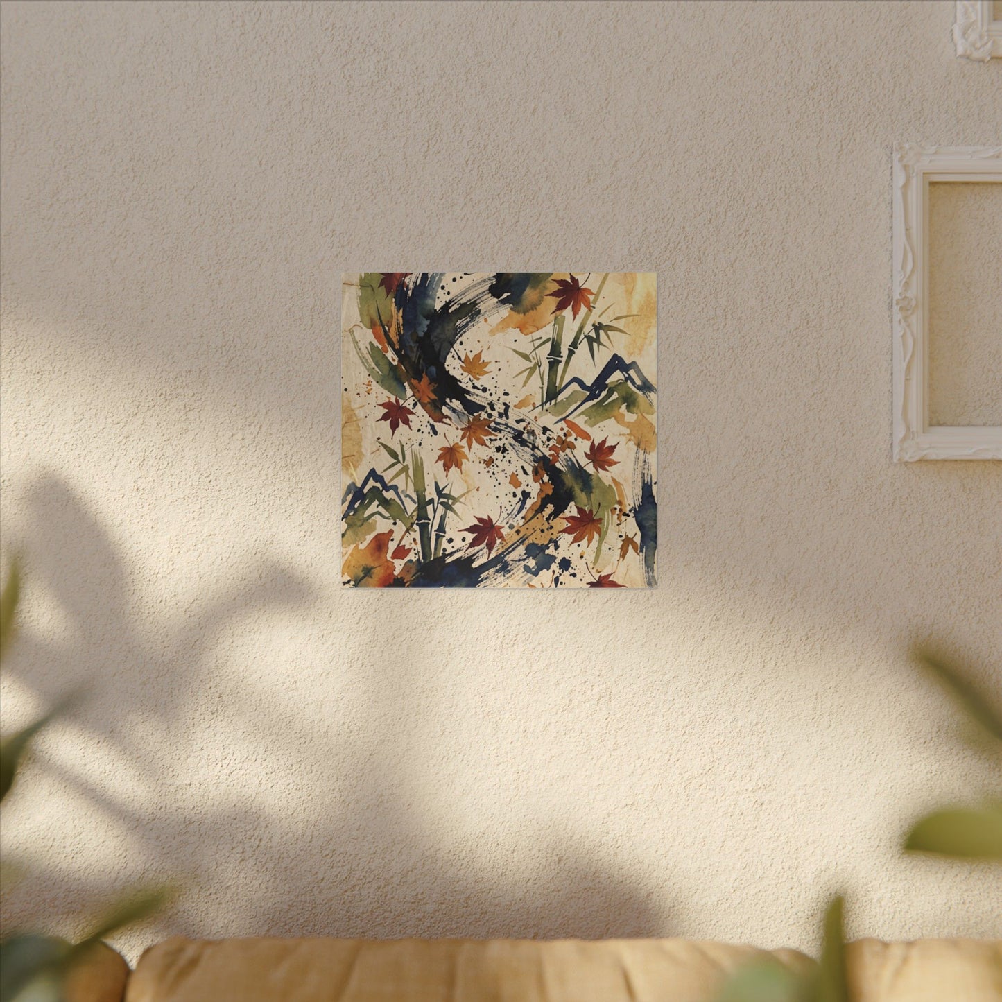 Golden Hour Ink Brushstroke Canvas Art - Zen Shibui
