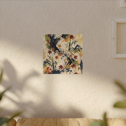 Golden Hour Ink Brushstroke Canvas Art - Zen Shibui