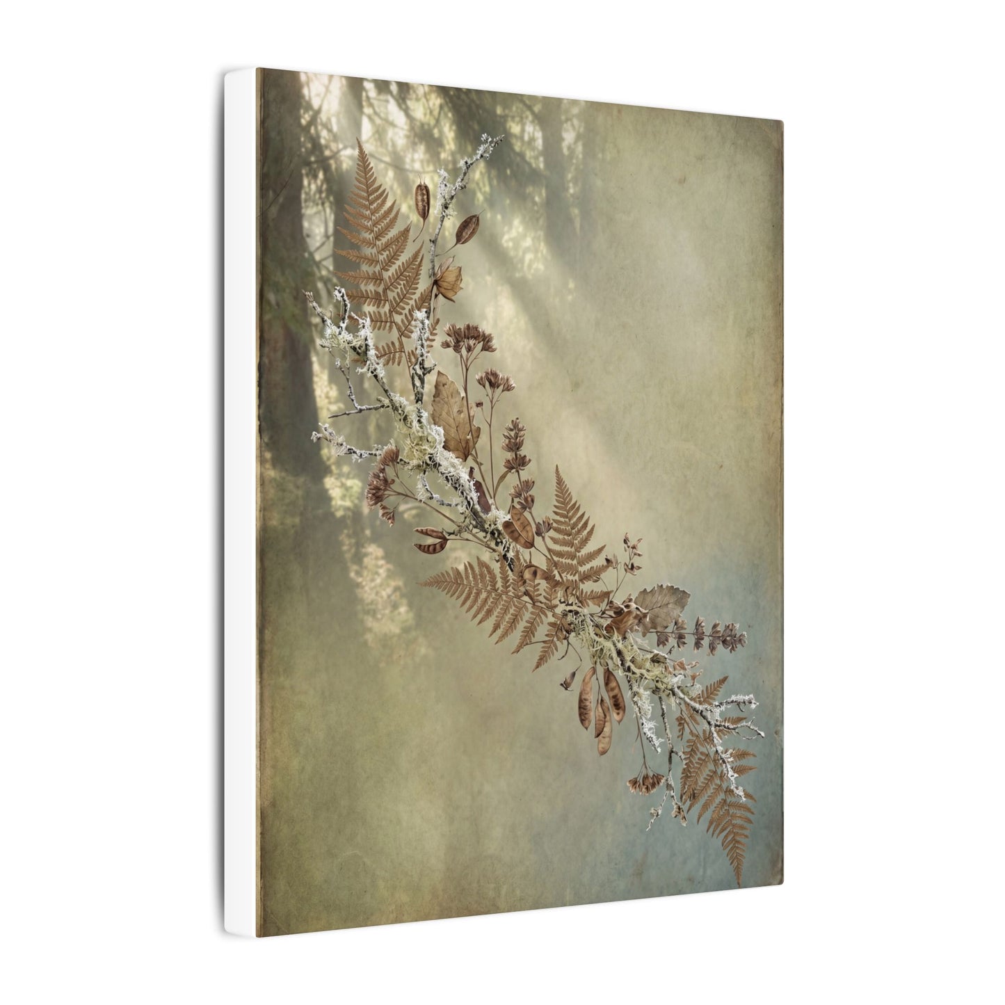 Winter Dried Flowers Forest Whimsy Canvas Art | Earthy Decor