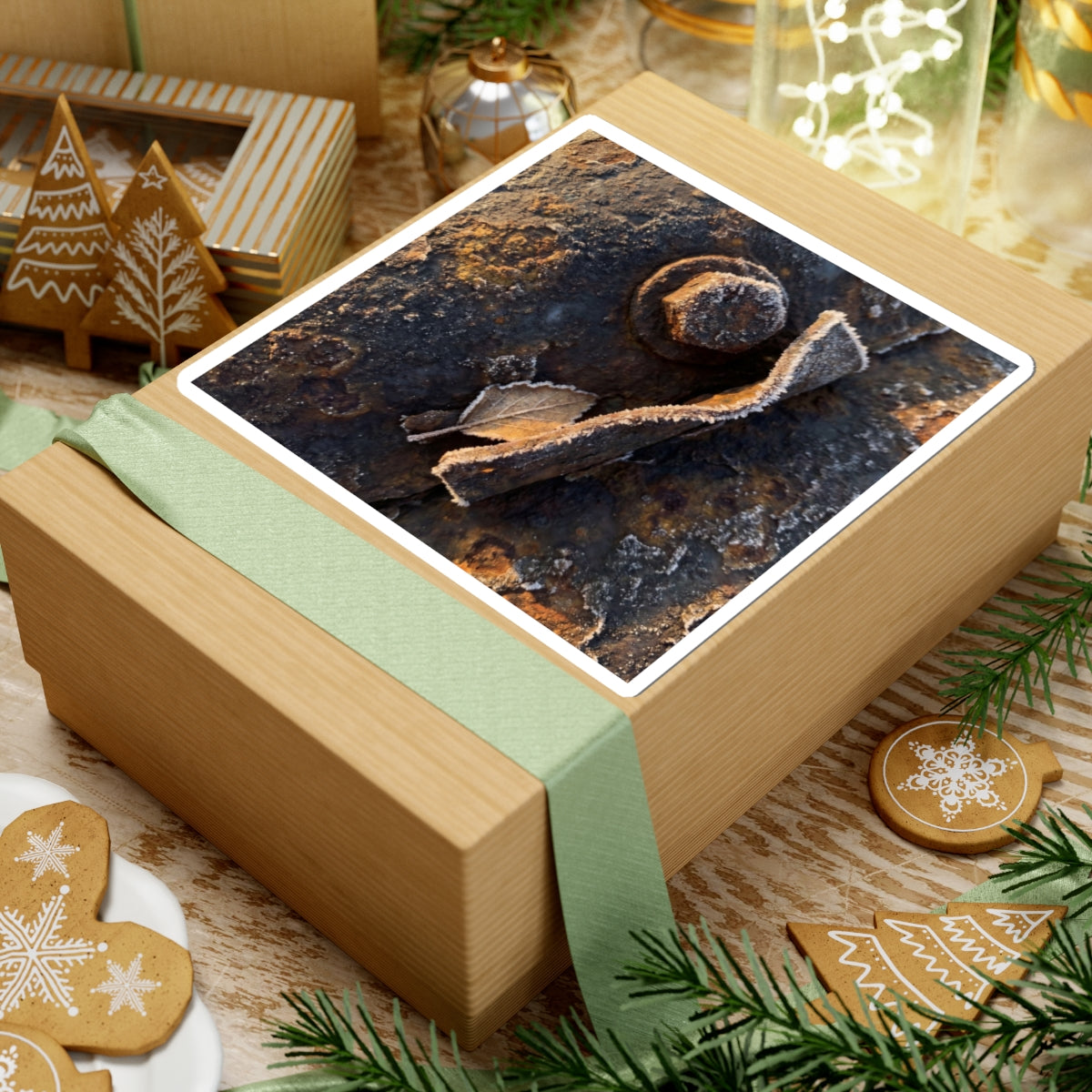 Rust Patina Winter Sticker | Dark Japandi Luxurious Design Art Print