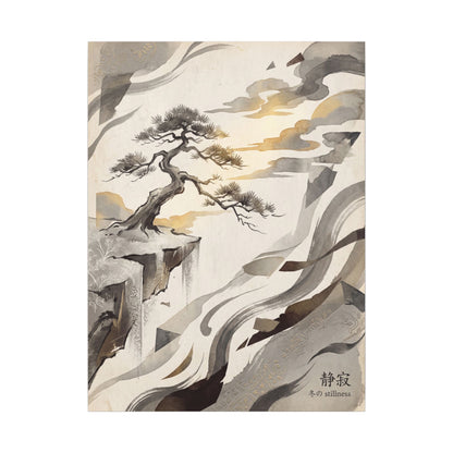 Golden Hour Pine Tree Canvas Art - Japandi Seijaku