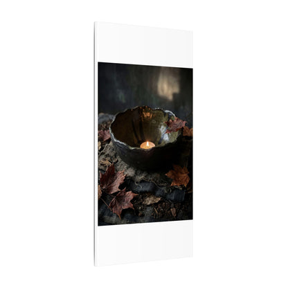 Candlelight Ceramic Bowl Canvas Art - Dark Japandi Kanso