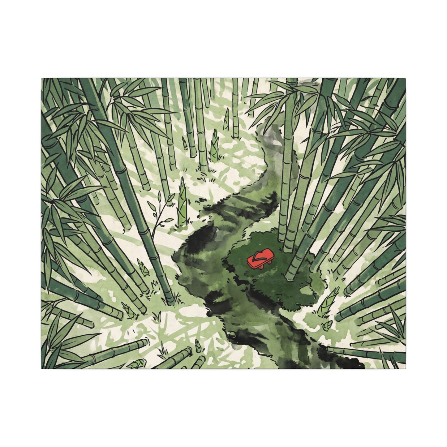 Peaceful Bamboo Grove Canvas Art - Ukiyo E Inspired Zen