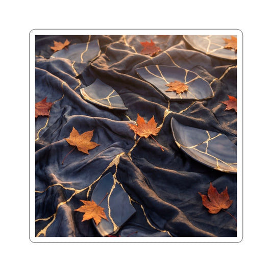 Beautiful Silk Drape Sticker - Gold Repair Kintsugi Art Print