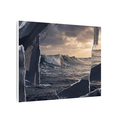 Fukinsei Ocean Wave Canvas Art - Dark Japandi Shadow Zen