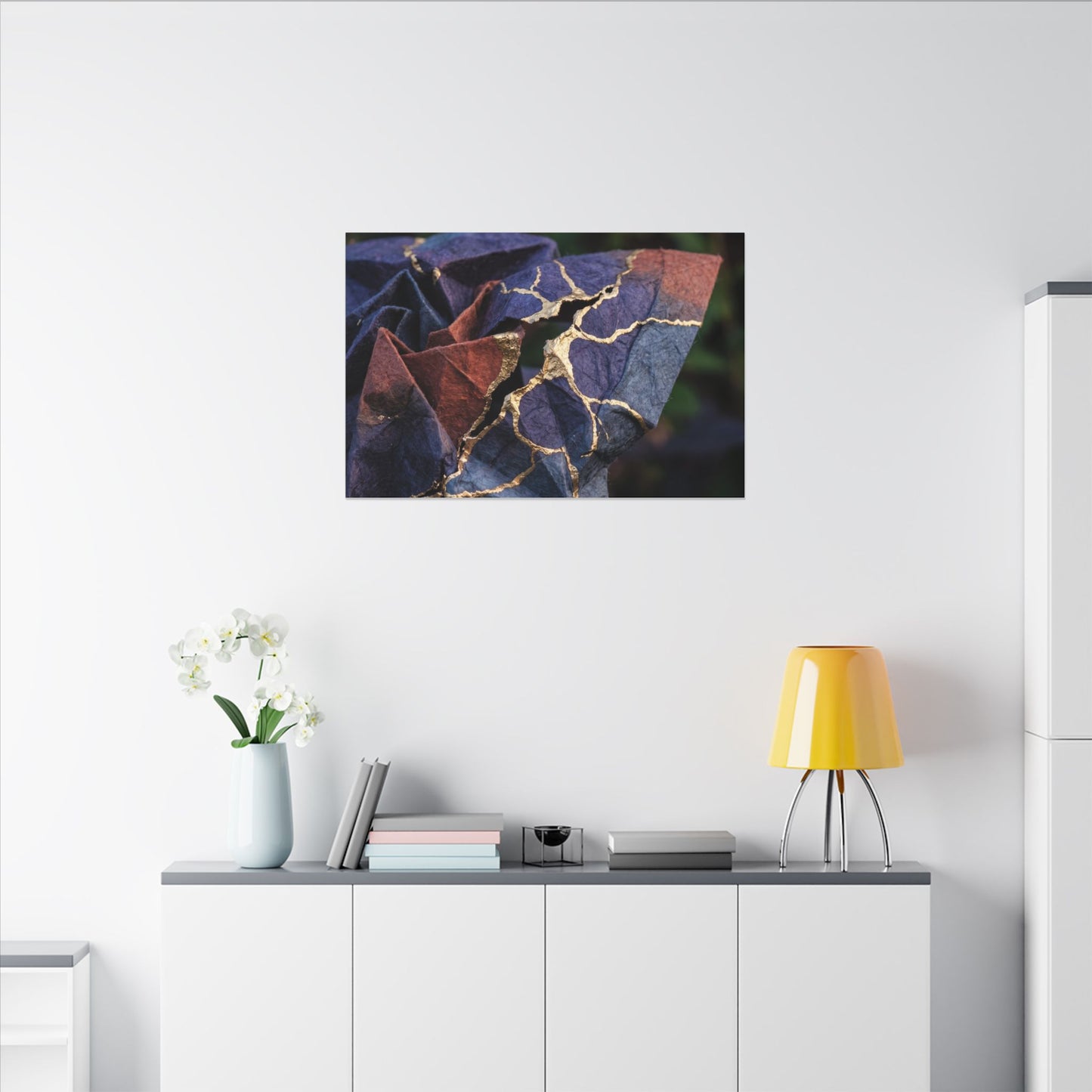 Philosophical Paper Fold Canvas Art - Gold Vein Kintsugi