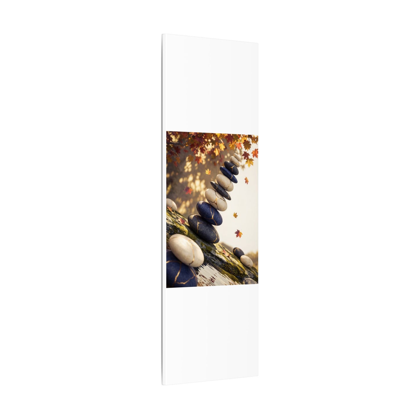 Ma River Stones Canvas Art - Kintsugi Gold Vein