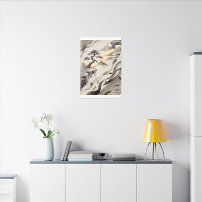 Golden Hour Pine Tree Canvas Art - Japandi Seijaku