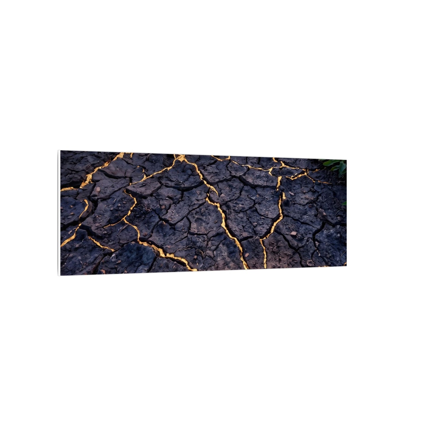 Cracked Earth Canvas Art | Summer Kintsugi Crackle Gold Art