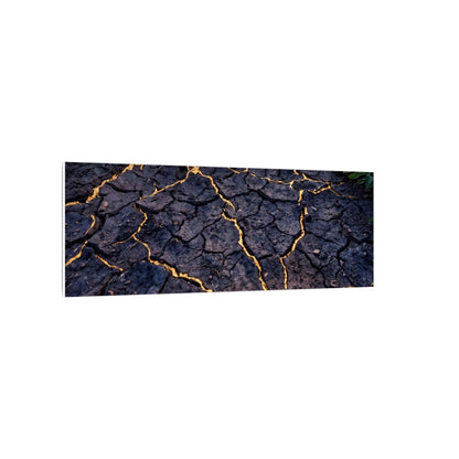 Cracked Earth Canvas Art | Summer Kintsugi Crackle Gold Art