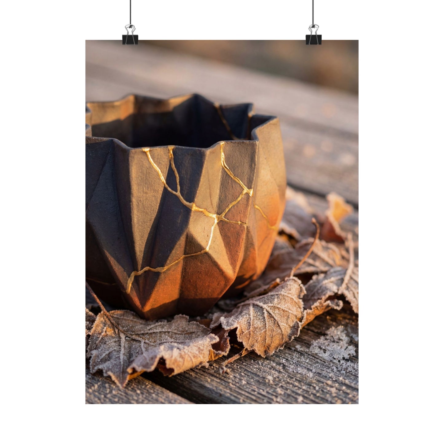 Golden Hour Paper Fold Wall Art Print - Kintsugi Seijaku Art Print