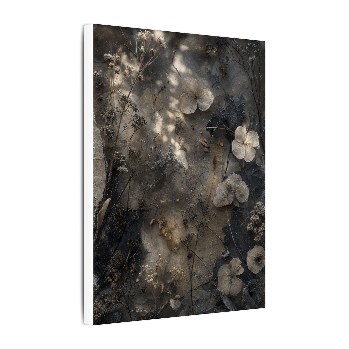 Winter Dried Flowers Texture Canvas Art | Elegant Decor