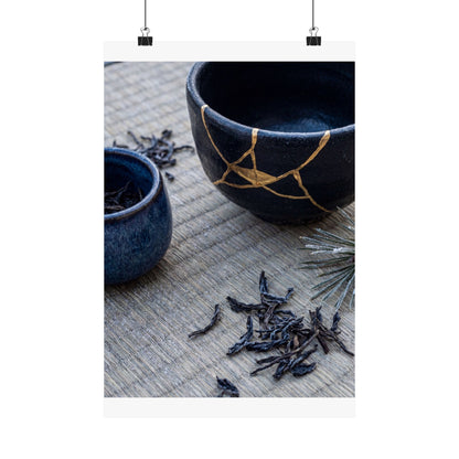Philosophical Tea Ceremony Wall Art Print - Gold Vein Kintsugi