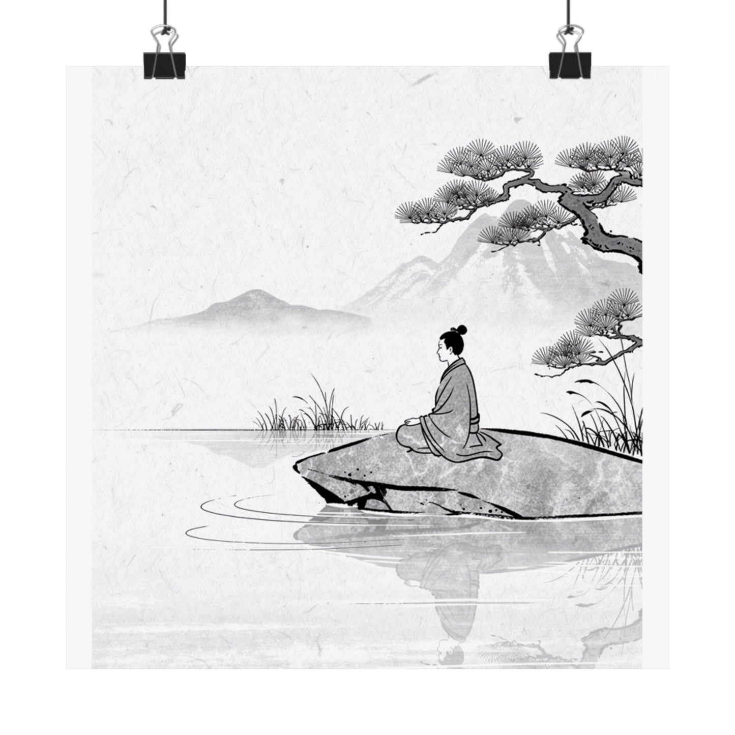 Meditation Harmonious Zen Ukiyo-e Wall Art Print | Meditation Harmonious Ukiyo E Inspired Art Print