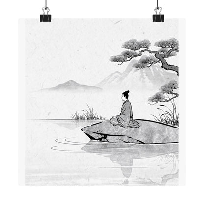 Meditation Harmonious Zen Ukiyo-e Wall Art Print | Meditation Harmonious Ukiyo E Inspired Art Print