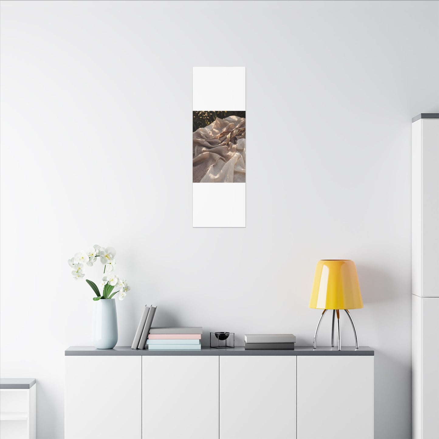 Silk Drape Summer Canvas Art | Japandi Neutral Design