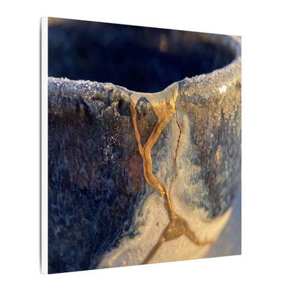 Winter Ceramic Bowl Gold Vein Canvas Art | Healing Decor