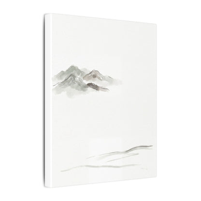 Winter Mountain Mist Minimal Line Canvas Art | Elegant Decor