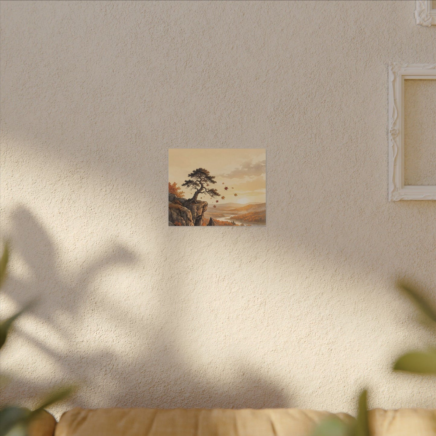 Pine Tree Autumn Canvas Art | Japandi Warm Design