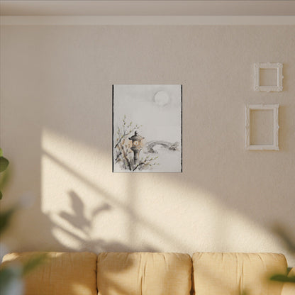 Moonlit Garden Spring Canvas Art | Zen Contemplative Design