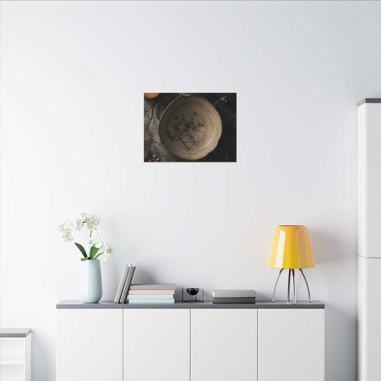 Ceramic Bowl Spring Canvas Art | Japandi Earthy Design