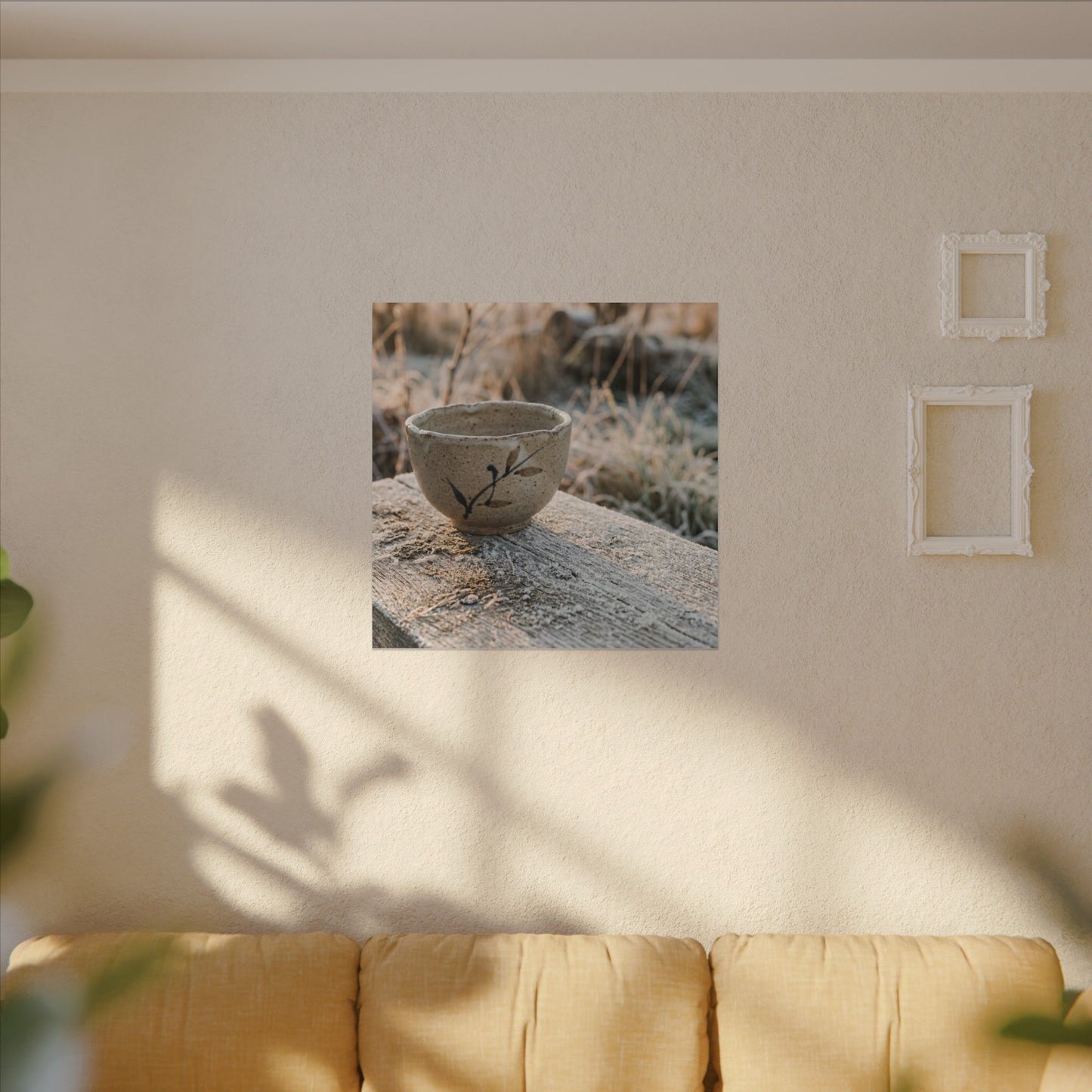 Golden Hour Ceramic Bowl Canvas Art - Japandi Ma