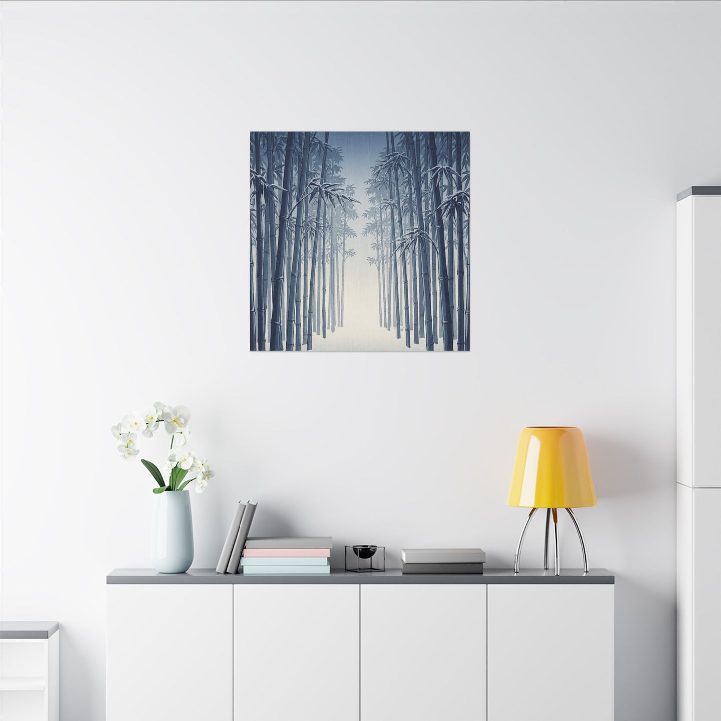 Bamboo Grove Canvas Art | Winter Zen Ukiyo E Inspired Art