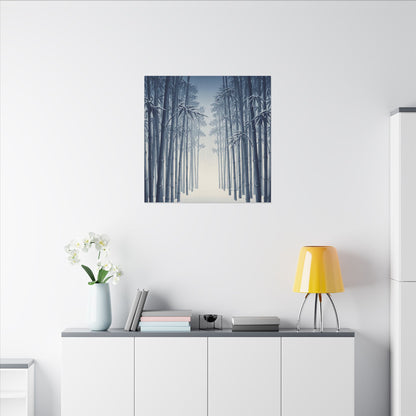 Bamboo Grove Canvas Art | Winter Zen Ukiyo E Inspired Art