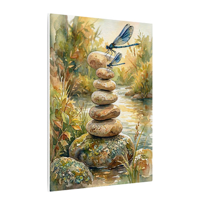 River Stones Summer Canvas Art | Japandi Cozy Design