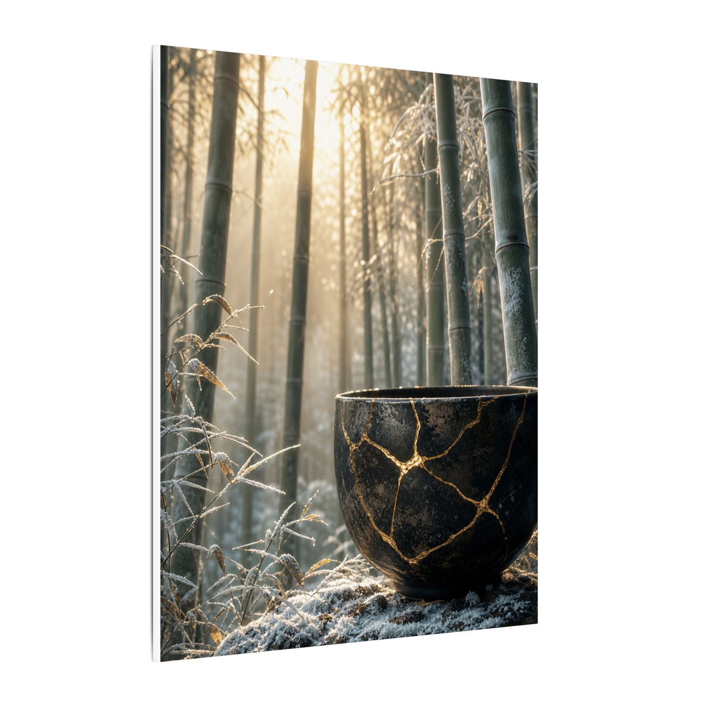 Fukinsei Bamboo Grove Canvas Art - Kintsugi Gold Repair