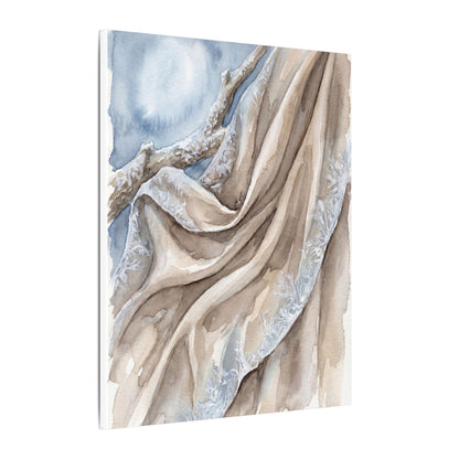 Silk Drape Winter Canvas Art | Japandi Cozy Design