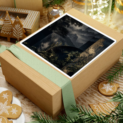 Moody Mountain Mist Sticker - Moody Minimal Dark Japandi