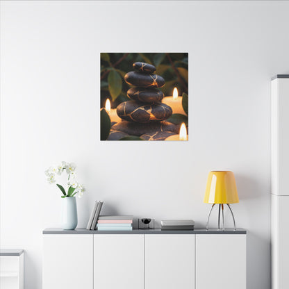 Summer River Stones Gold Vein Canvas Art | Philosophical Decor