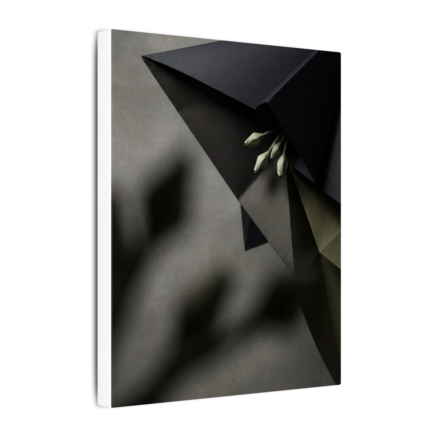 Paper Fold Moody Minimal Canvas Art | Luxurious Dark Japandi Art
