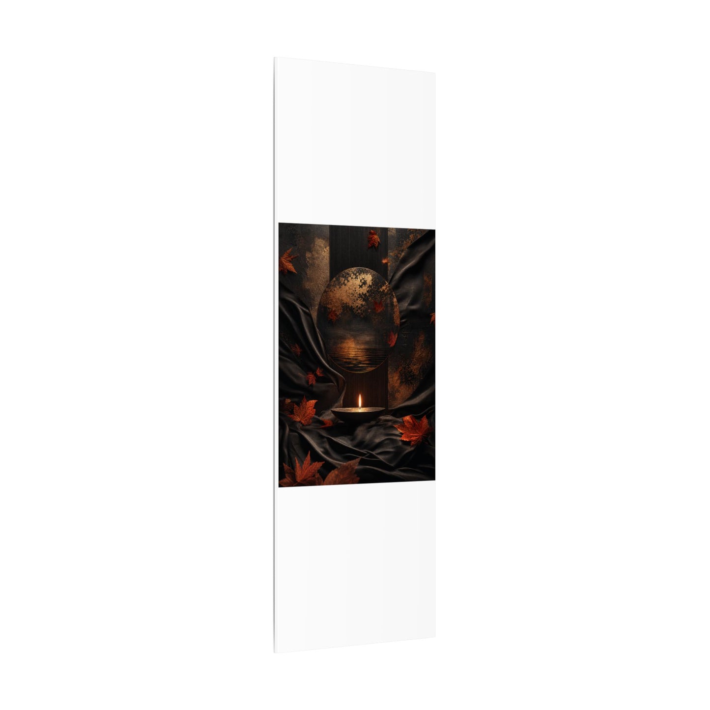 Silk Drape Autumn Canvas Art | Dark Japandi Moody Design