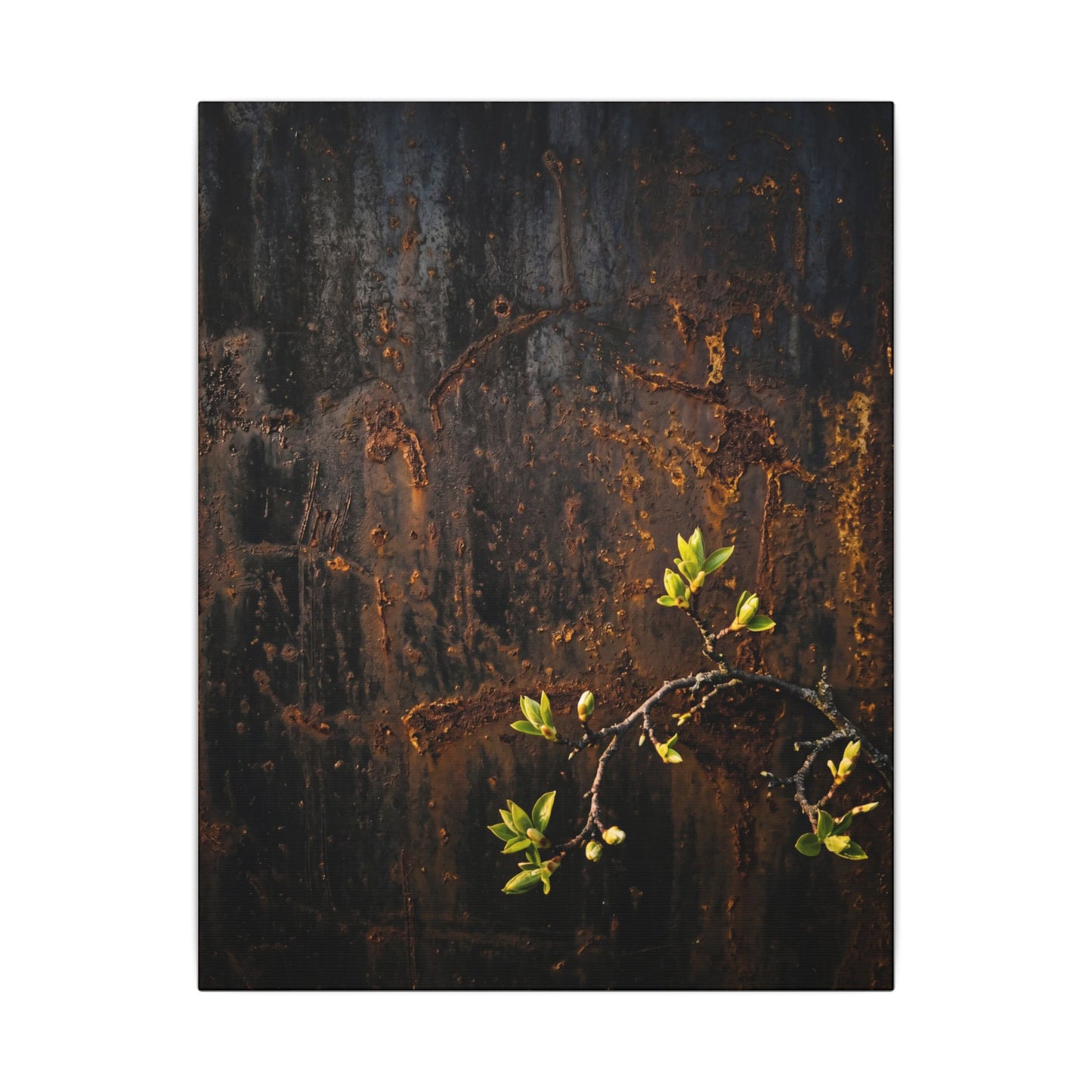 Golden Hour Rust Patina Canvas Art - Dark Japandi Fukinsei