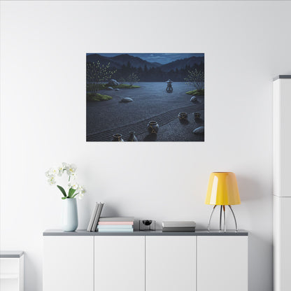 Kintsugi Moonlit Garden in Moonlight | Gold Repair Canvas Art