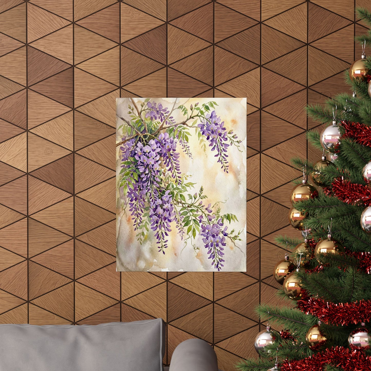 Fukinsei Wisteria Wall Art Print - Japandi Watercolor