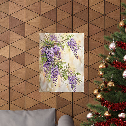 Fukinsei Wisteria Wall Art Print - Japandi Watercolor
