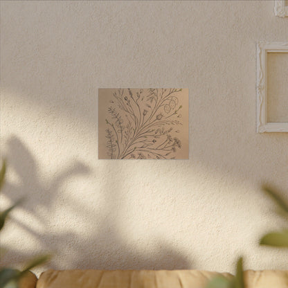 Dried Flowers Canvas Art | Spring Japandi Minimal Line Art