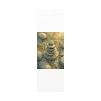 River Stones Watercolor Canvas Art | Elegant Japandi Art