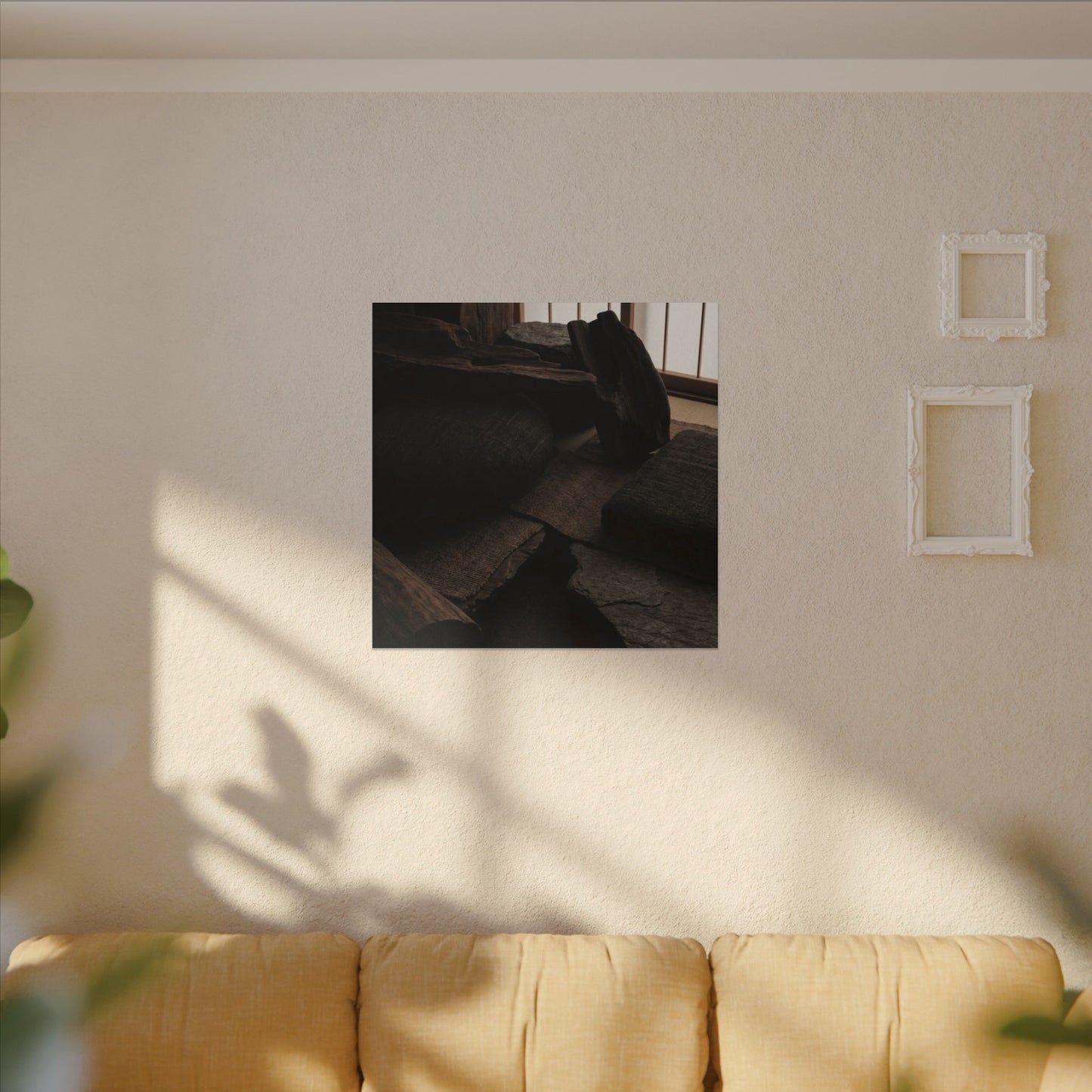 Dark Japandi Shadow Zen Canvas Art