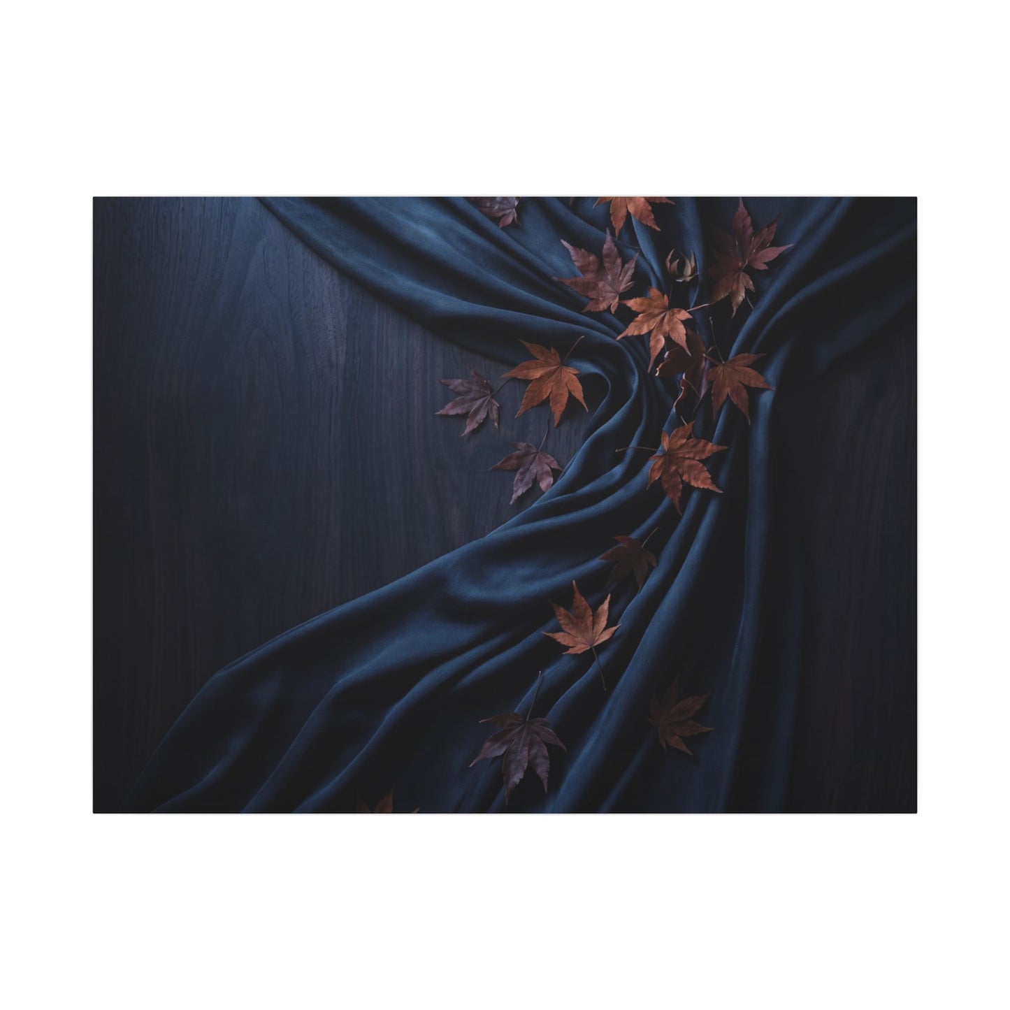 Silk Drape Autumn Canvas Art | Dark Japandi Sophisticated Design