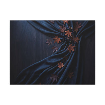 Silk Drape Autumn Canvas Art | Dark Japandi Sophisticated Design