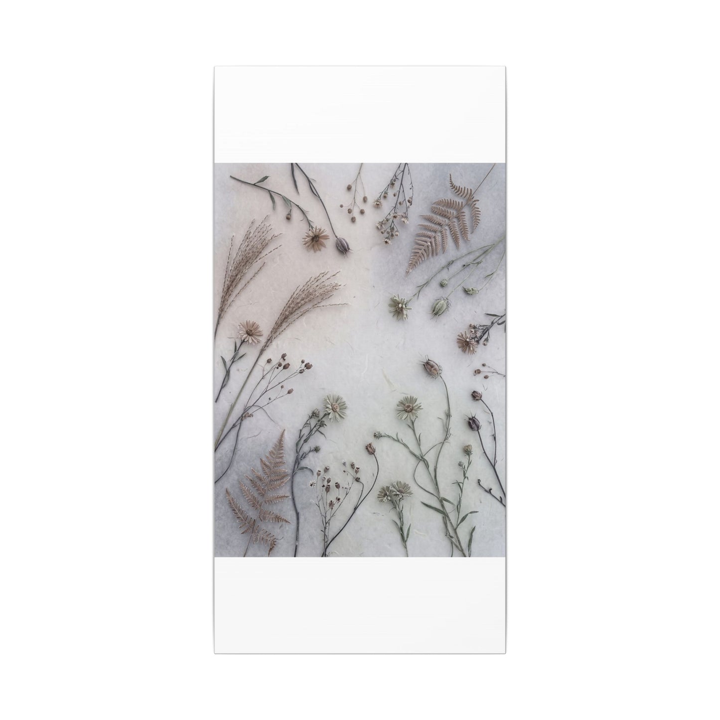 Dried Flowers Japanese Pattern Canvas Art | Elegant Japandi Art