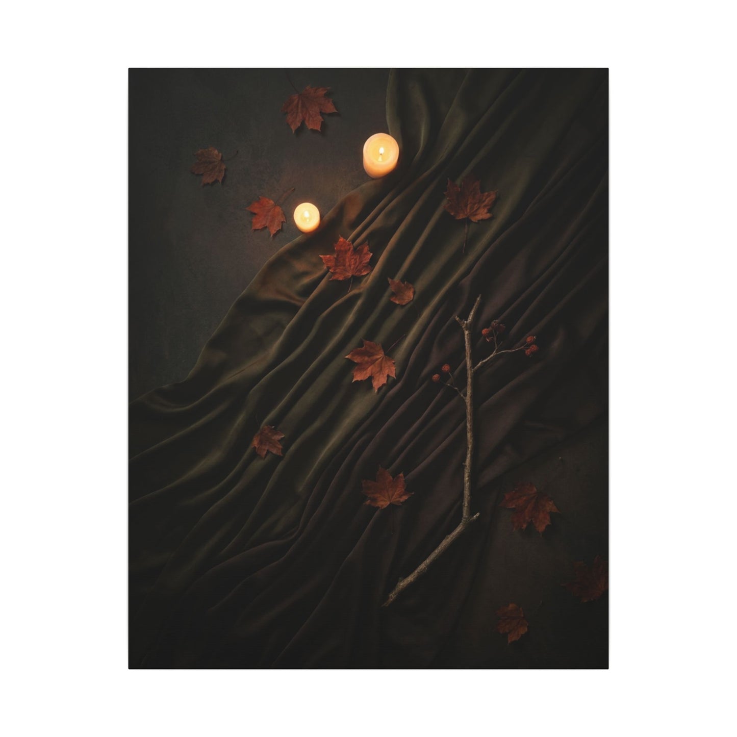 Autumn Silk Drape Moody Minimal Canvas Art | Moody Decor