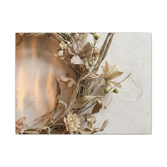 Dried Flowers Japanese Pattern Canvas Art | Neutral Japandi Art Art Print