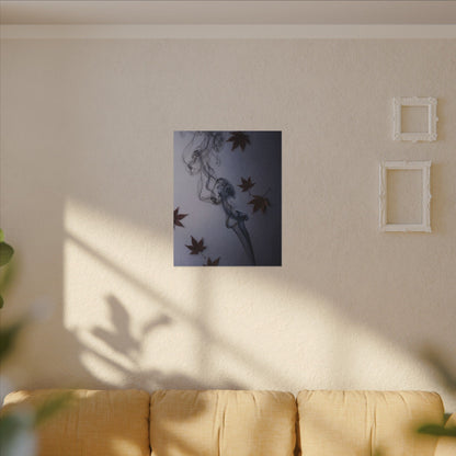 Dark Japandi Incense Smoke in Dawn | Moody Minimal Canvas Art